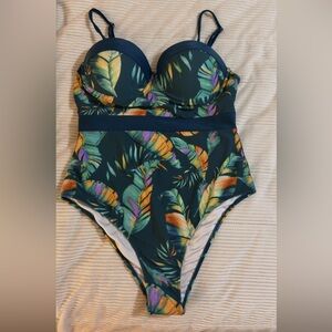 Tropical Print One Piece Swimsuit